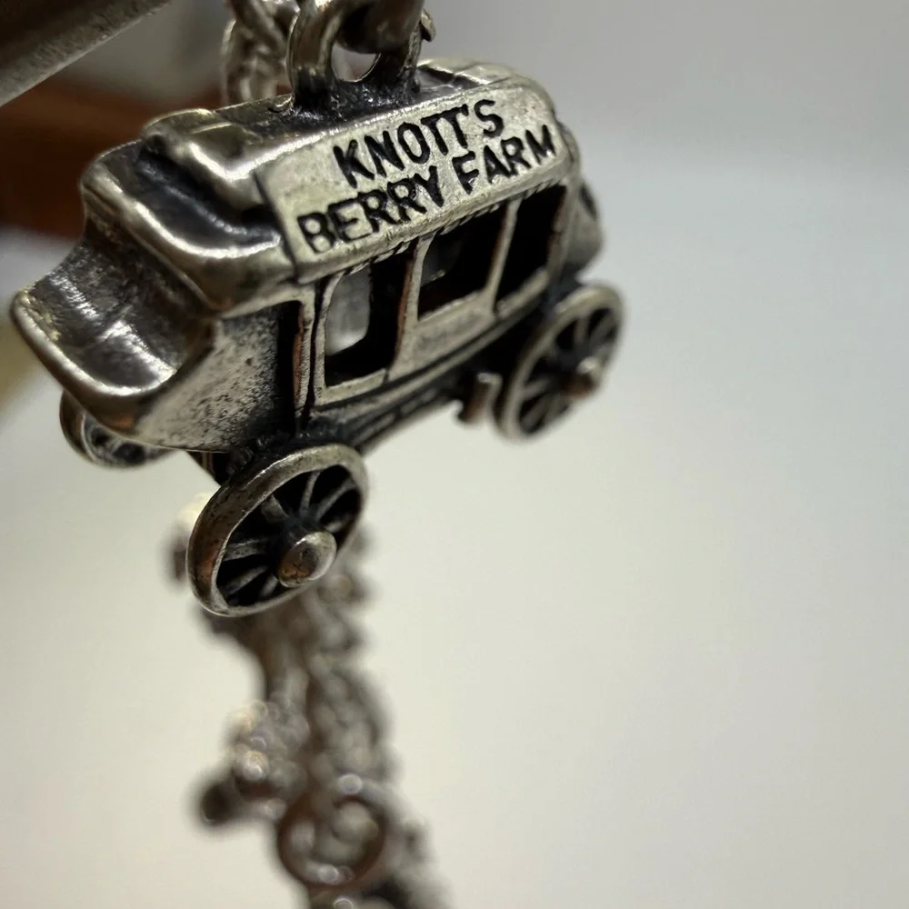 Vintage Knott’s Berry Farm Sterling Silver Charm Bracelet 7” - Picture 8 of 8